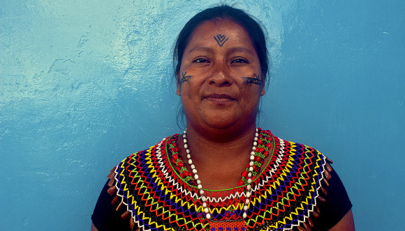 Imelda Chung, madre indígena de la cuenca del río Pastaza, en la región Loreto. En setiembre llevo su caso por contaminación por petróleo hasta las Naciones Unidas. Foto: Puinamudt