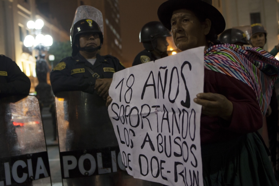 Solidaridad de las comunidades de Huancavelica afectadas por la empresa minera Doe Run. Foto: CAAAP