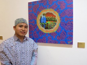 Tony Rodríguez, uno de los jóvenes artistas shipibos que participa en la exposición. Foto: Beatriz García