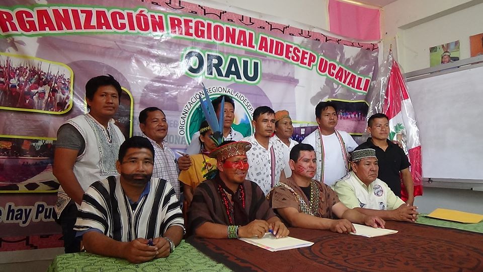 Algunos líderes indígenas de Ucayali en una reciente reunión. Foto: Cedida