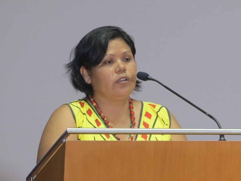 La lideresa indígena Ruth Tijé Capi, durante el 55 Aniversario de CEAS. Foto: Beatriz G. Blasco