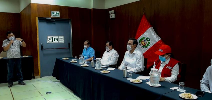 Imagen de la reunión sostenida en Pucallpa con el presidente Martín Vizcarra. Foto: Aidesep
