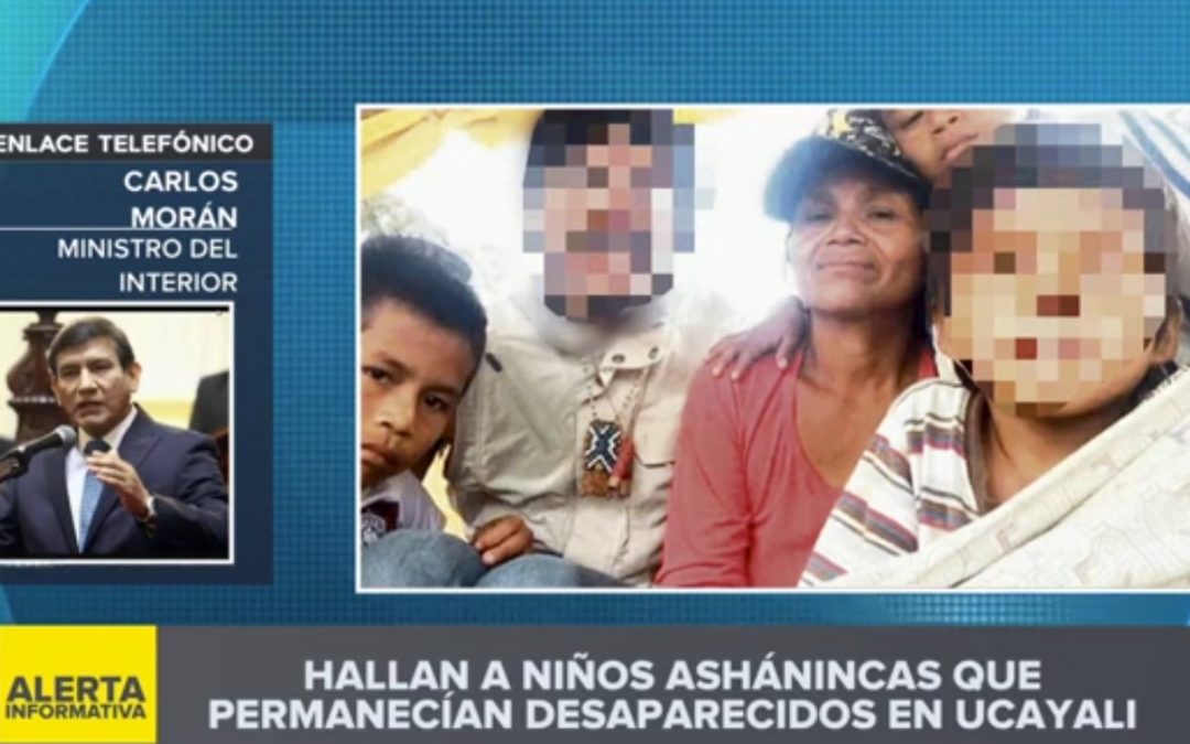 Los menores asháninkas desaparecidos fueron encontrados “a salvo”, informó el Mininter
